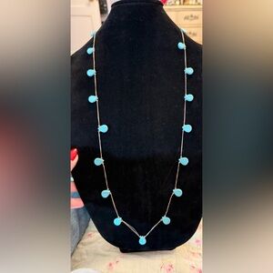 Stella & Dot | [Retired] Delicate Threaded Silk Turquoise Necklace EUC